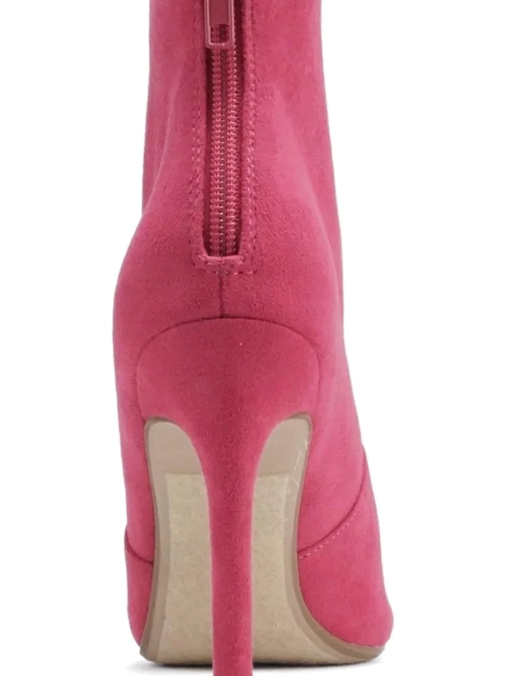 Soda Hot‎ Pink Suede Studded Stiletto Ankle Boot Size 8